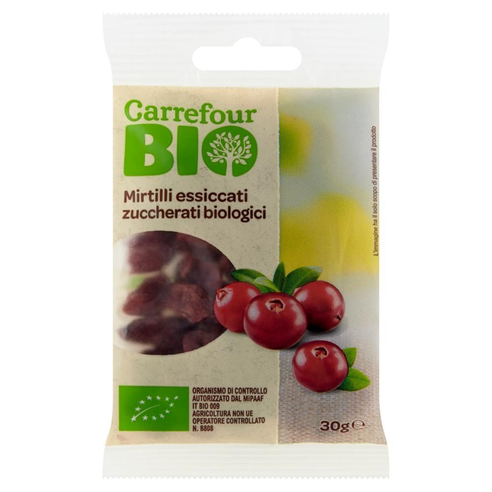 Carrefour Bio Ekologiczna żurawina suszona słodzona 30 g