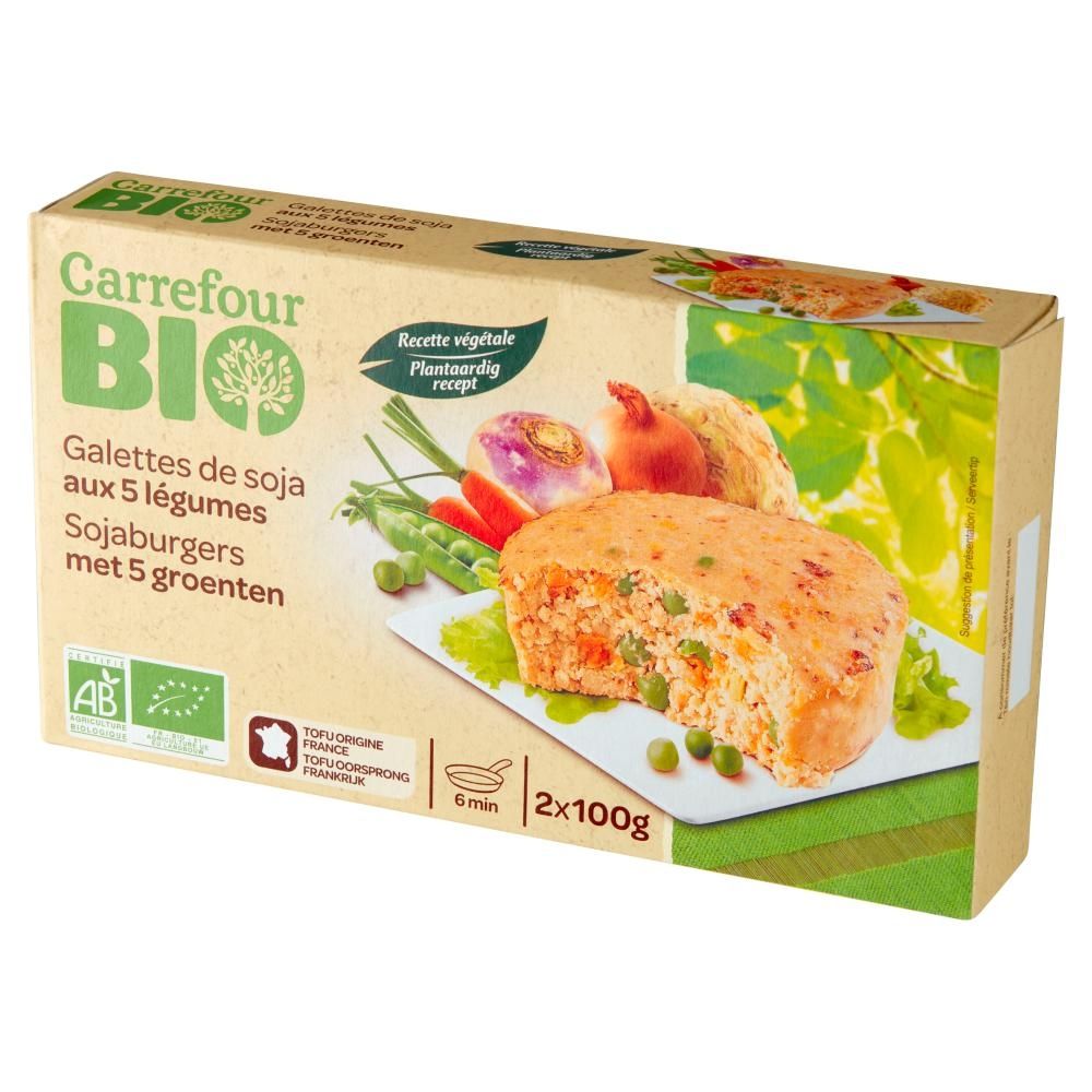 Carrefour Bio Ekologiczne medaliony z soi i warzyw 200 g (2 x 100 g)