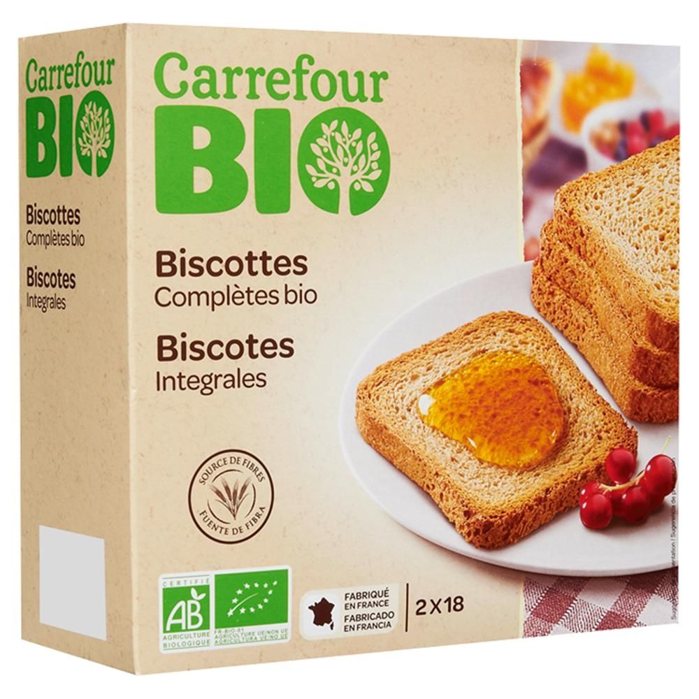 Carrefour Bio Ekologiczne sucharki z mąki pszennej pełnoziarnistej 300 g