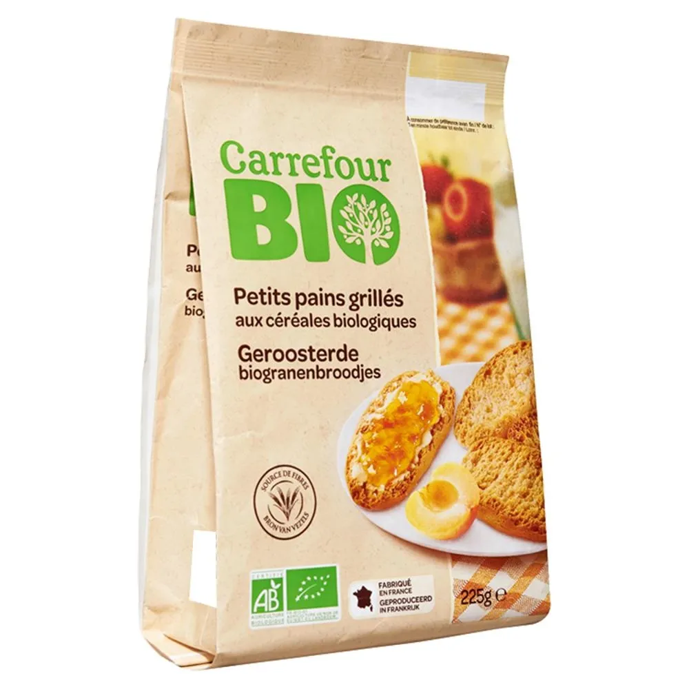 Carrefour Bio Ekologiczne suchary zbożowe 225 g