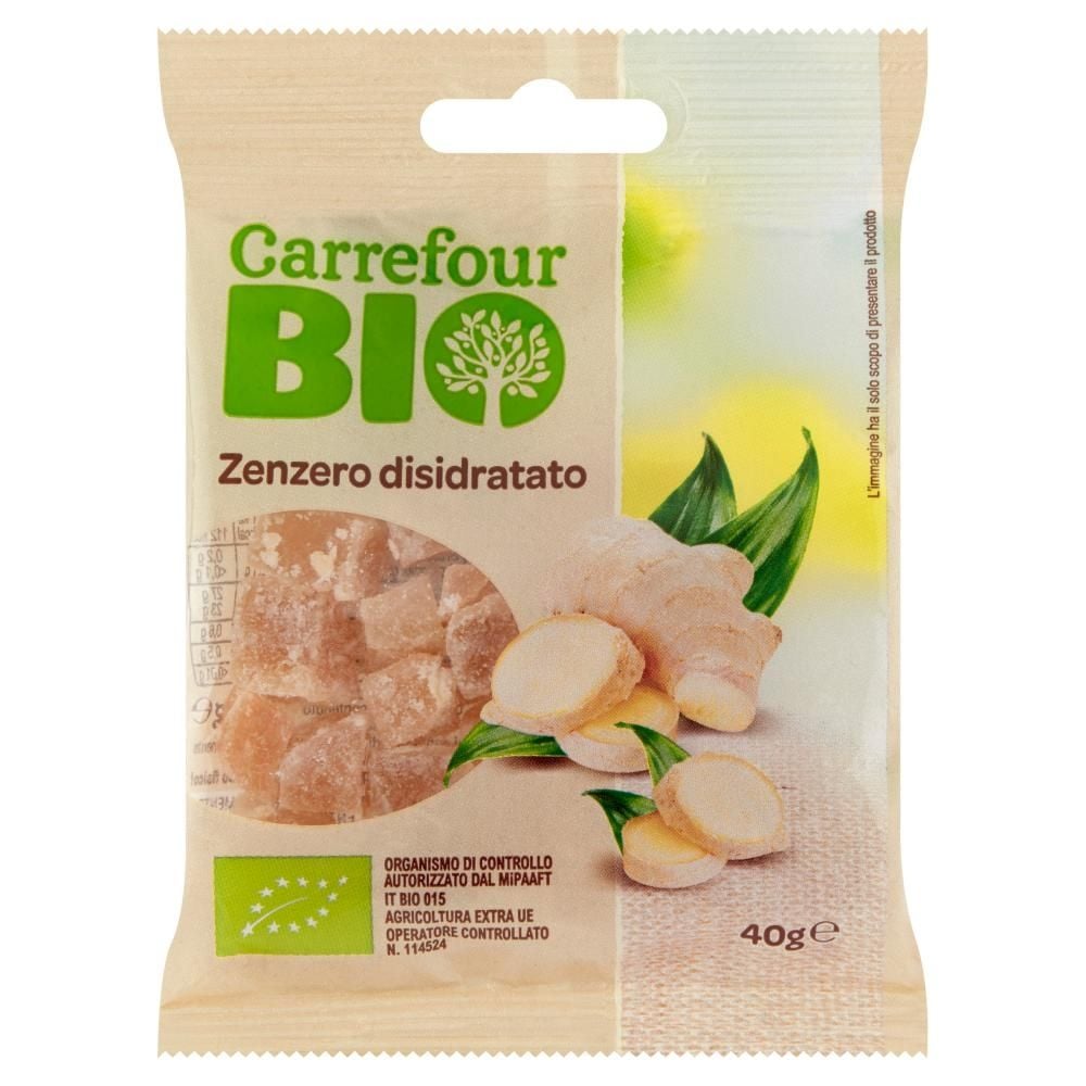 Carrefour Bio Ekologiczny imbir suszony słodzony 40 g