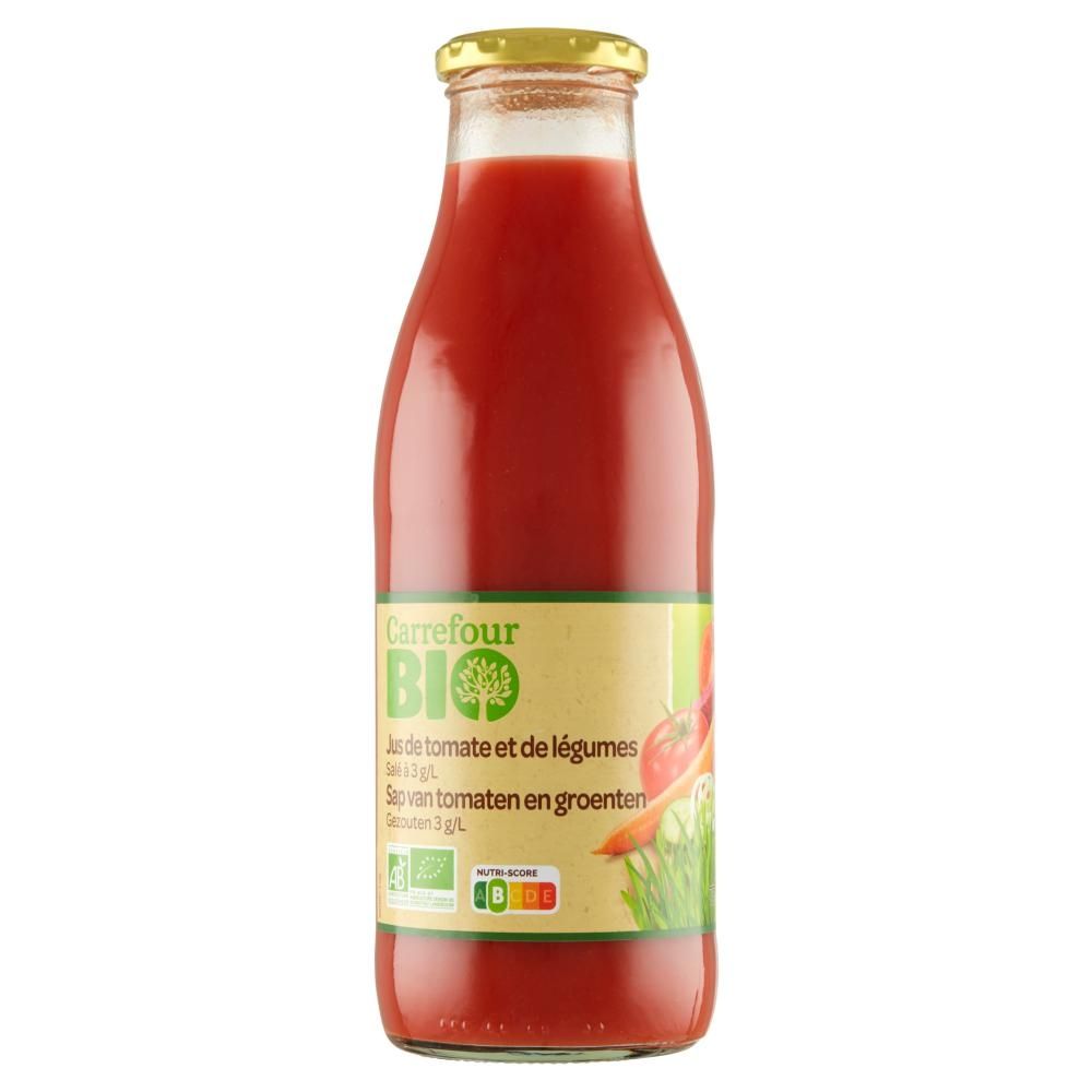 Carrefour Bio Ekologiczny sok pomidorowo-warzywny z solą morską 75 cl