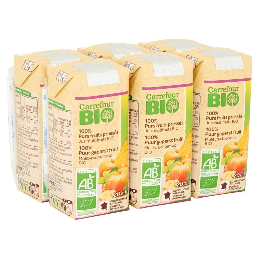 Carrefour Bio Ekologiczny sok wieloowocowy 6 x 200 ml