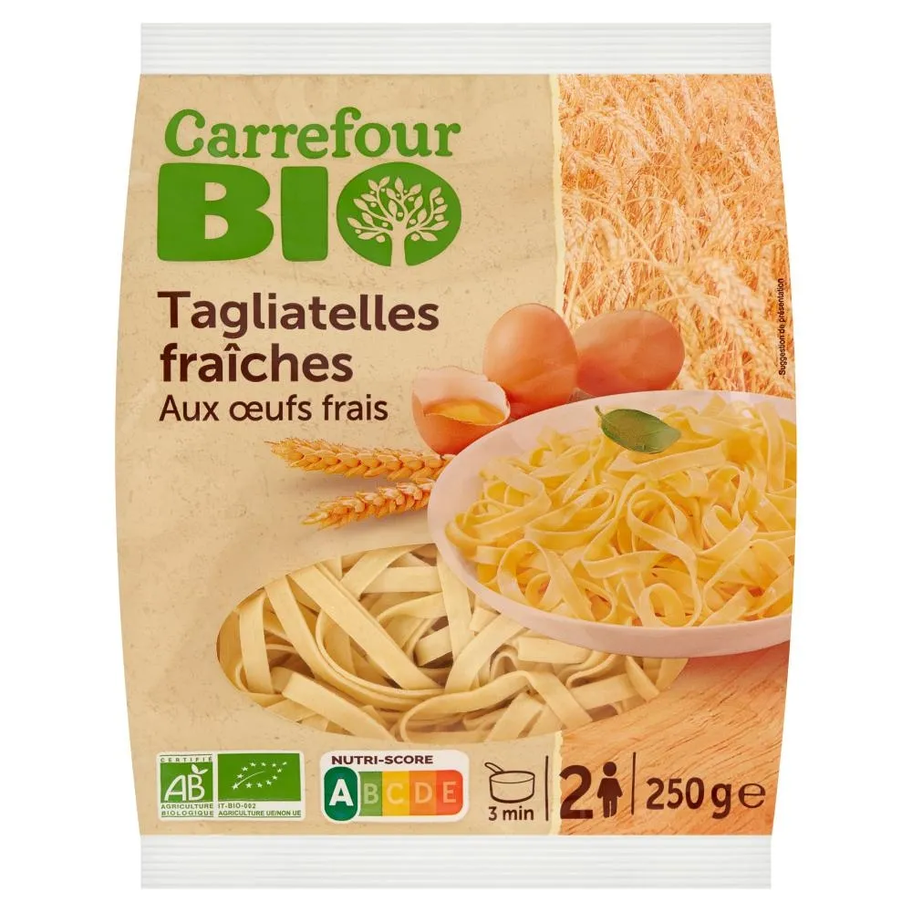 Carrefour Bio Ekologiczny świeży makaron jajeczny tagliatelle 250 g