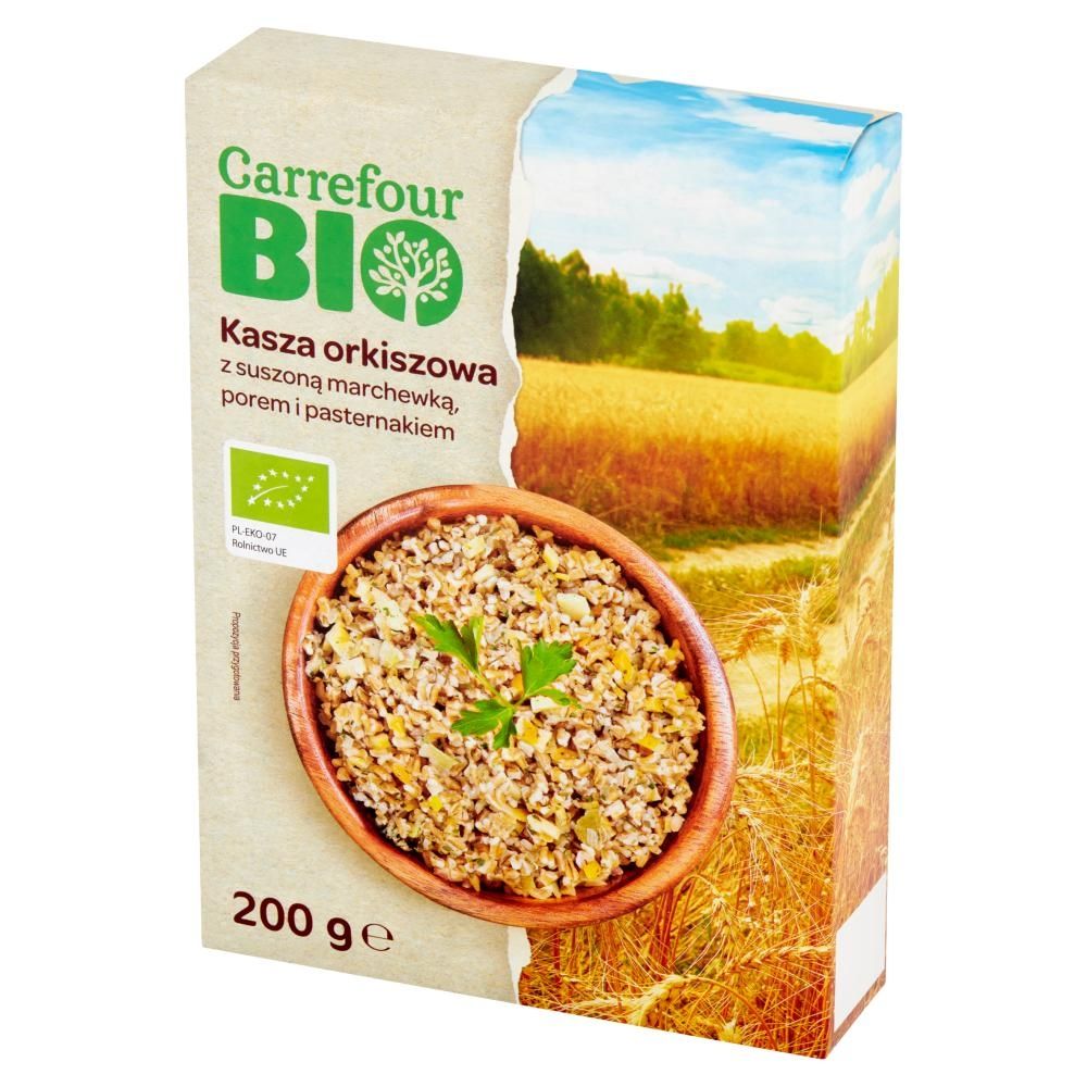 Carrefour Bio Kasza orkiszowa z suszoną marchewką porem i pasternakiem 200 g (2 x 100 g)