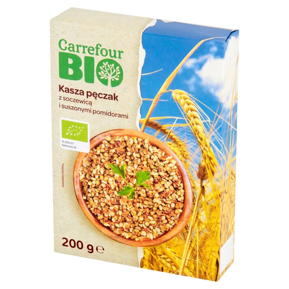 Carrefour Bio Kasza pęczak z soczewicą i suszonymi pomidorami 200 g (2 x 100 g)