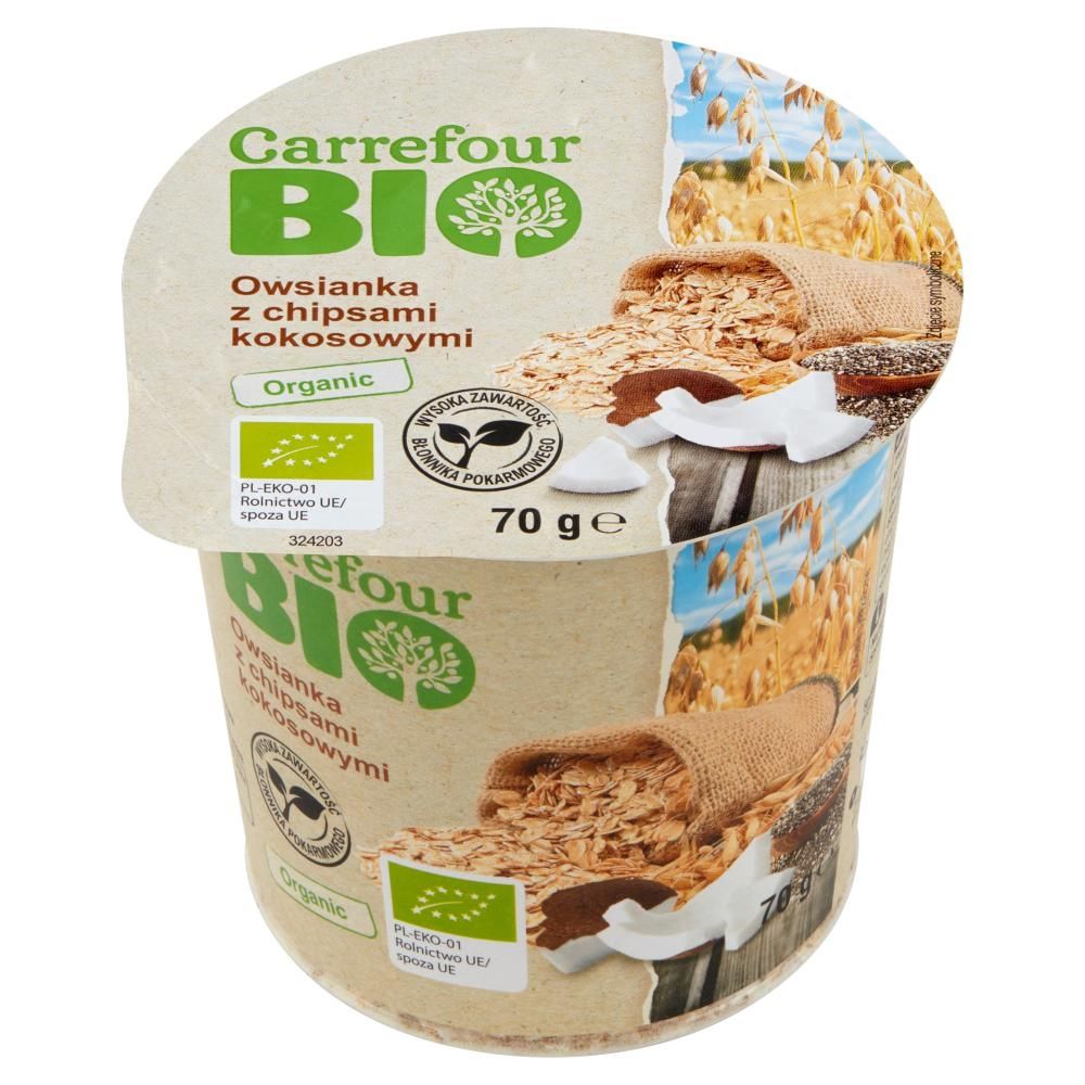 Carrefour Bio Owsianka z chipsami kokosowymi 70 g