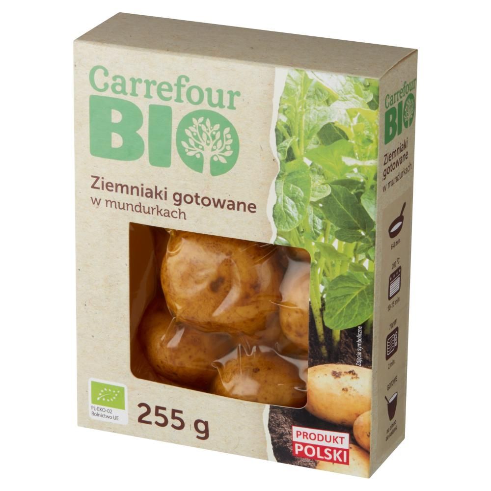 Carrefour Bio Ziemniaki gotowane w mundurkach 255 g