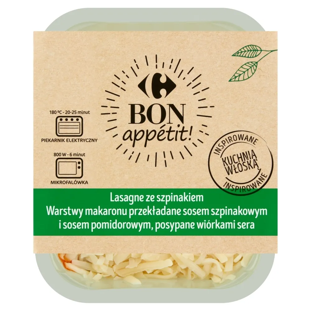 Carrefour Bon appétit! Lasagne ze szpinakiem 400 g - Zakupy online z  dostawą do domu 