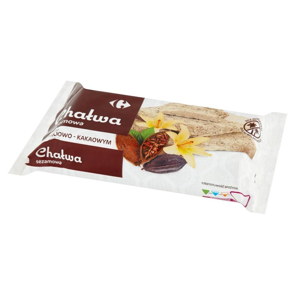 Carrefour Chałwa sezamowa o smaku waniliowo-kakaowym 750 g