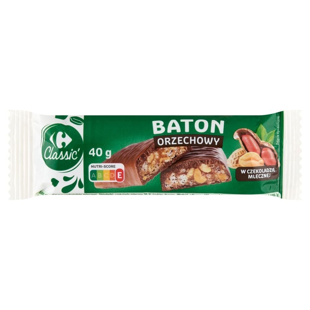 Carrefour Classic Baton orzechowy w czekoladzie mlecznej 40 g