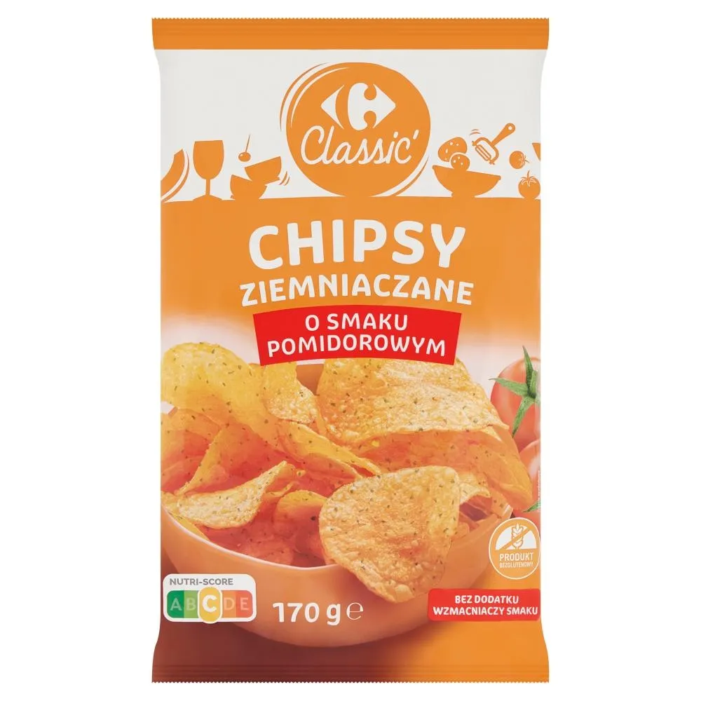 Carrefour Classic Chipsy ziemniaczane o smaku pomidorowym 170 g