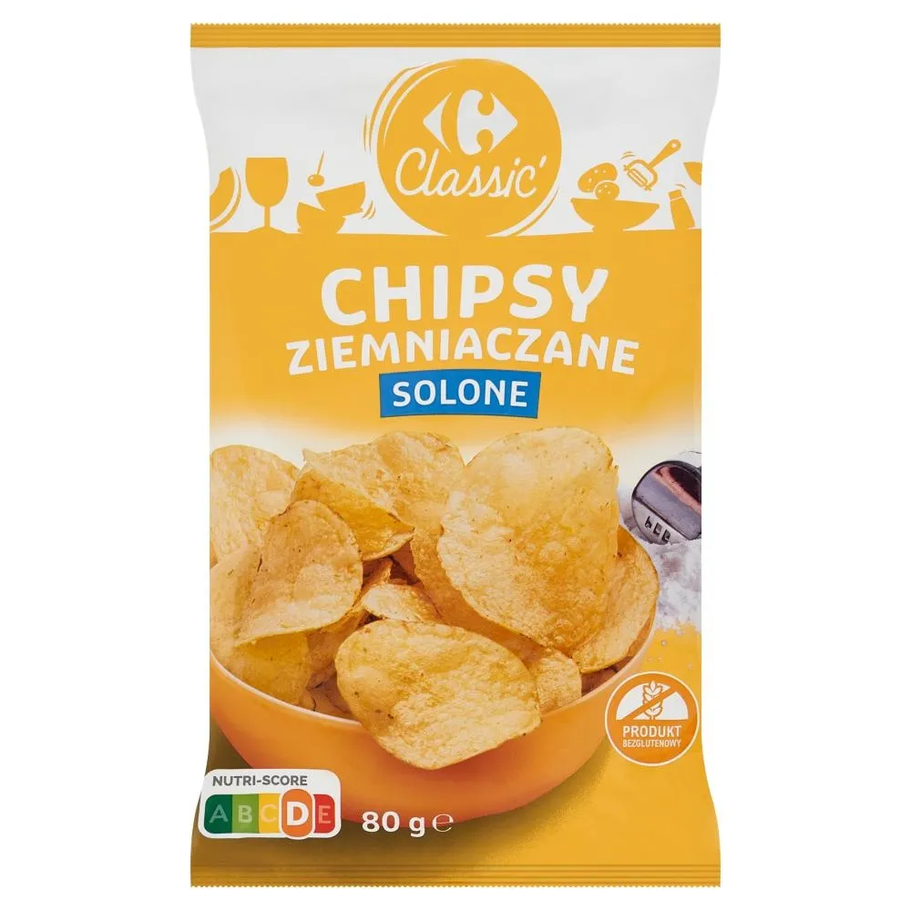 Carrefour Classic Chipsy ziemniaczane solone 80 g