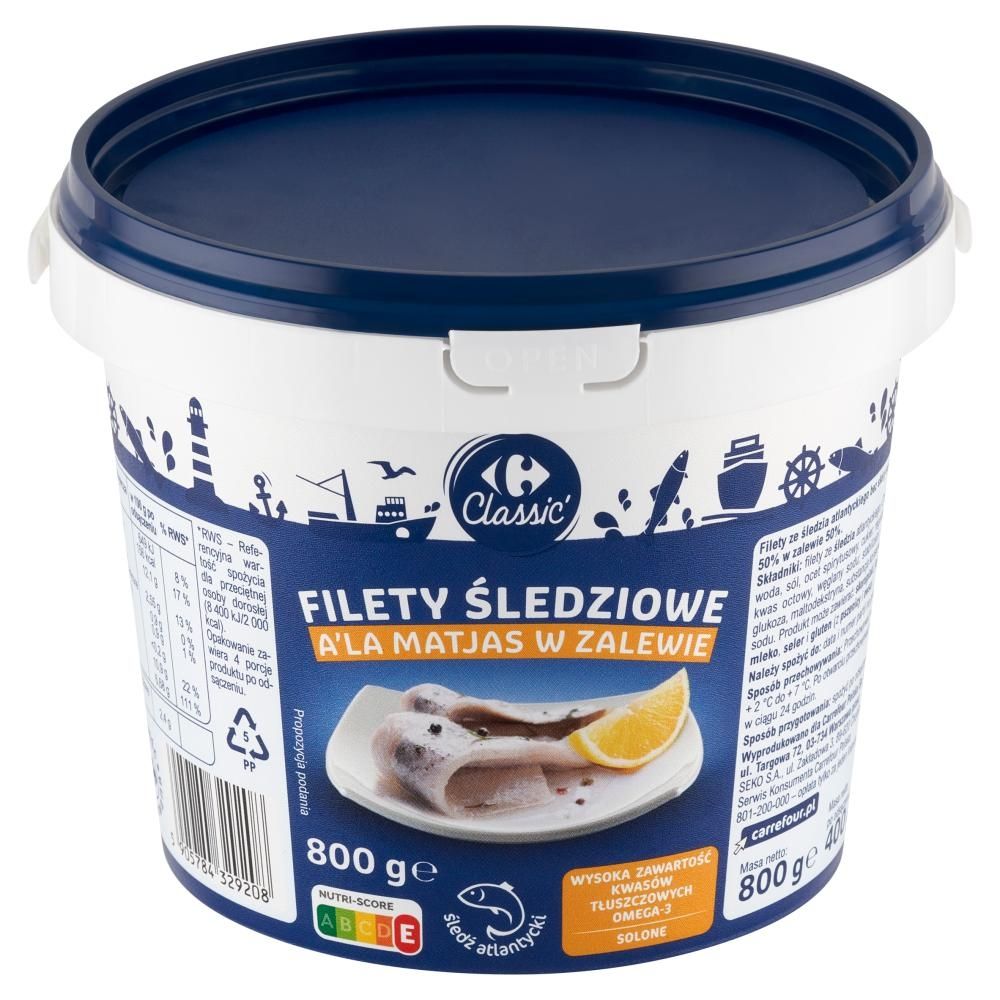 Carrefour Classic Filety śledziowe a'la matjas w zalewie 800 g