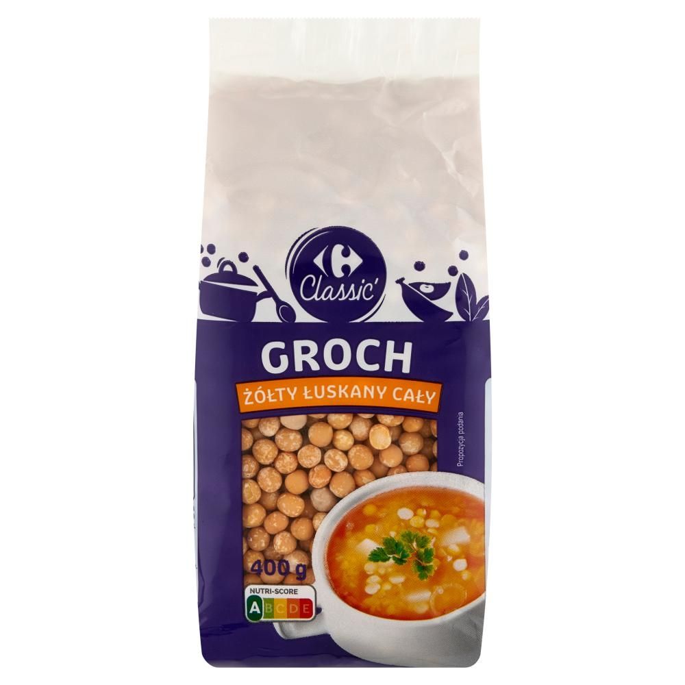 Carrefour Classic Groch żółty łuskany cały 400 g