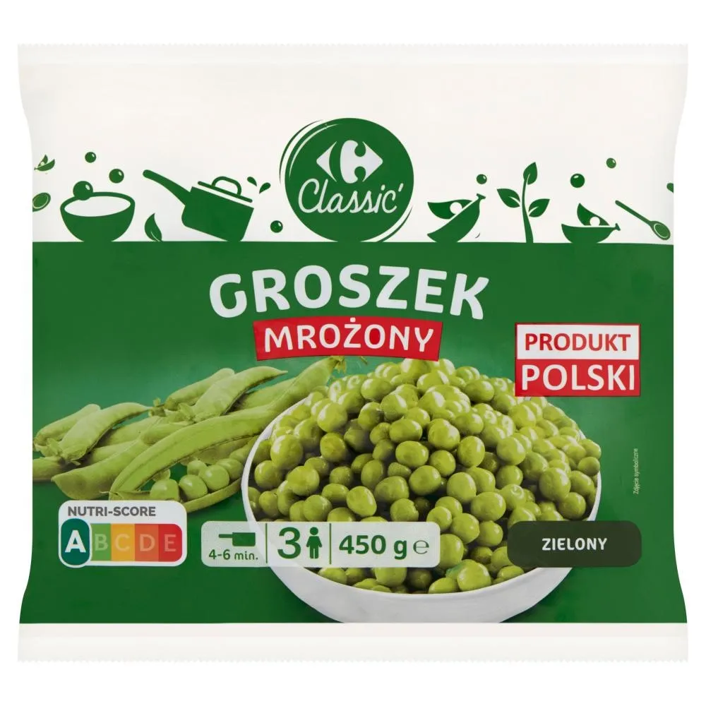 Carrefour Classic Groszek mrożony zielony 450 g