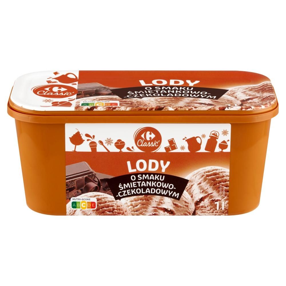 Carrefour Classic Lody o smaku śmietankowo-czekoladowym 1 l