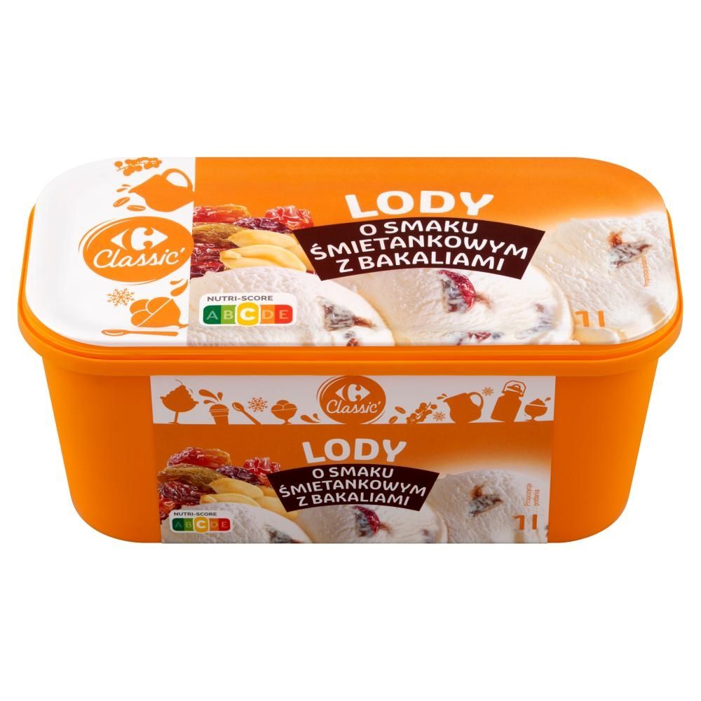 Carrefour Classic Lody o smaku śmietankowym z bakaliami 1 l