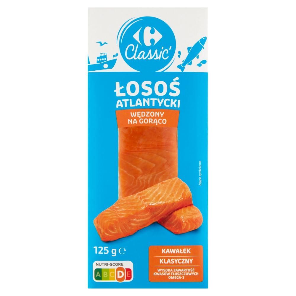 Carrefour Classic Łosoś atlantycki wędzony na gorąco kawałek klasyczny 125 g