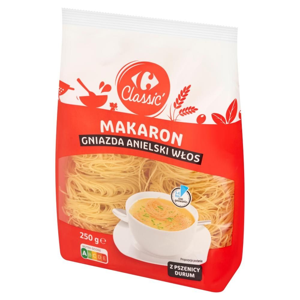 Carrefour Classic Makaron gniazda anielski włos 250 g