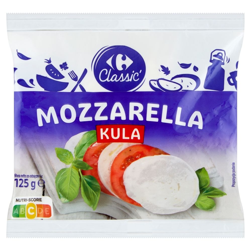 Carrefour Classic Mozzarella kula 125 g - Zakupy online z dostawą do domu 