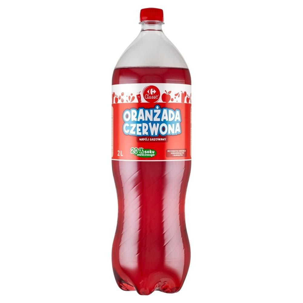 Carrefour Classic Napój gazowany oranżada czerwona 2 l