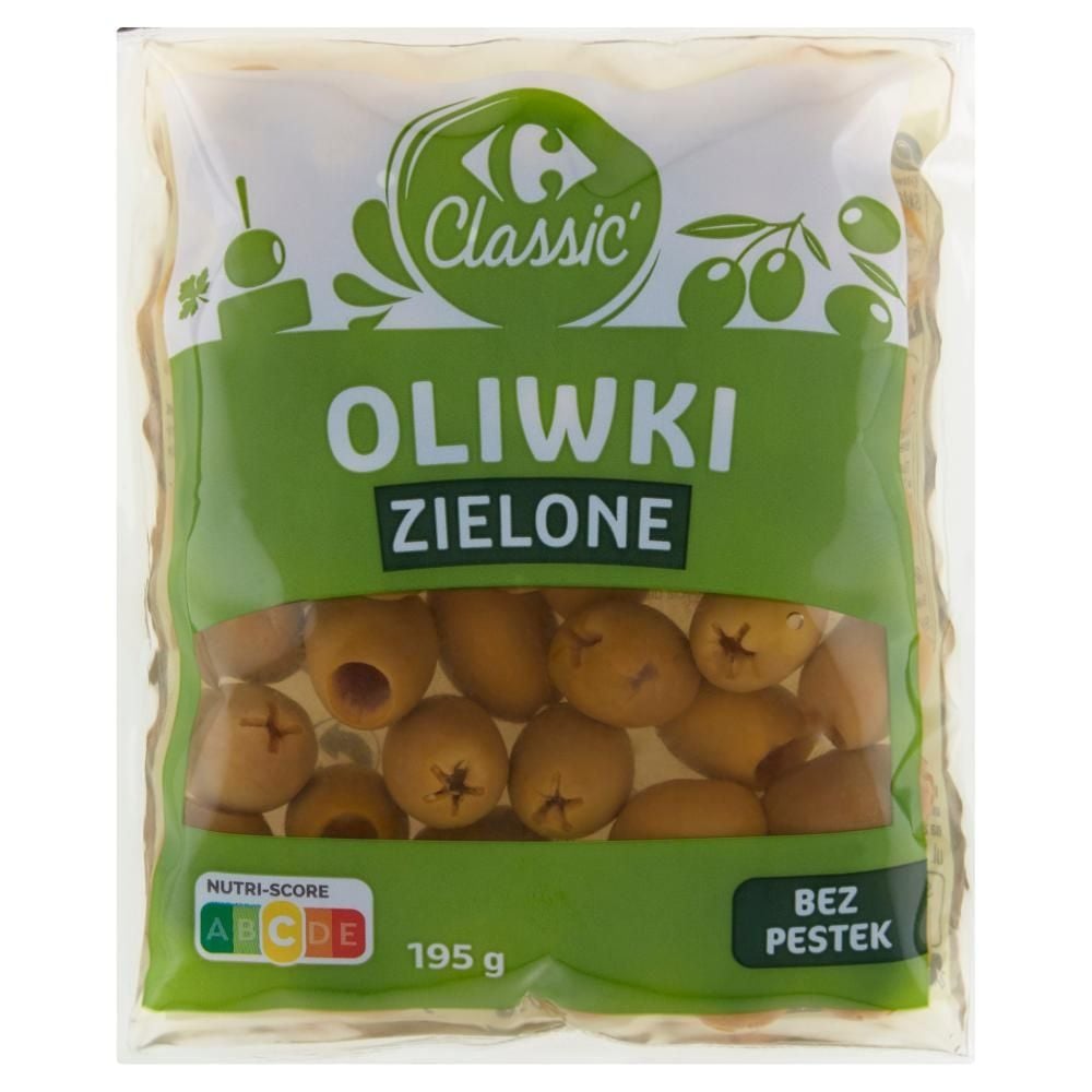 Carrefour Classic Oliwki zielone bez pestek 195 g