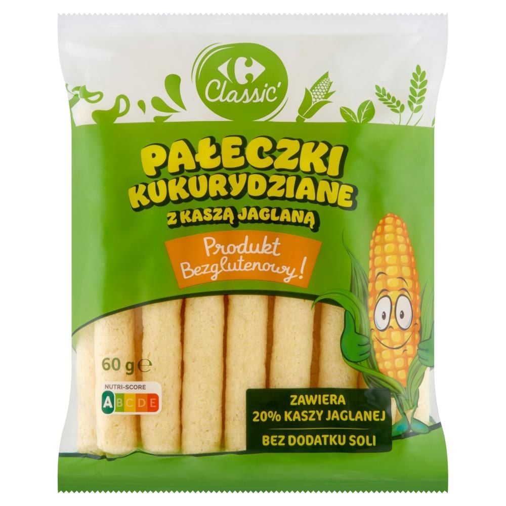 Carrefour Classic Pałeczki kukurydziane z kasza jaglaną 60 g