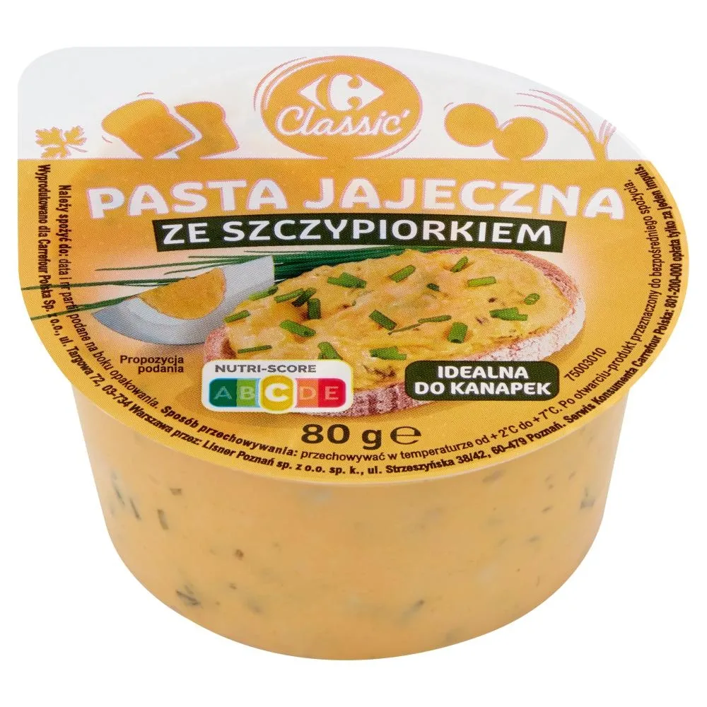 Carrefour Classic Pasta jajeczna ze szczypiorkiem 80 g