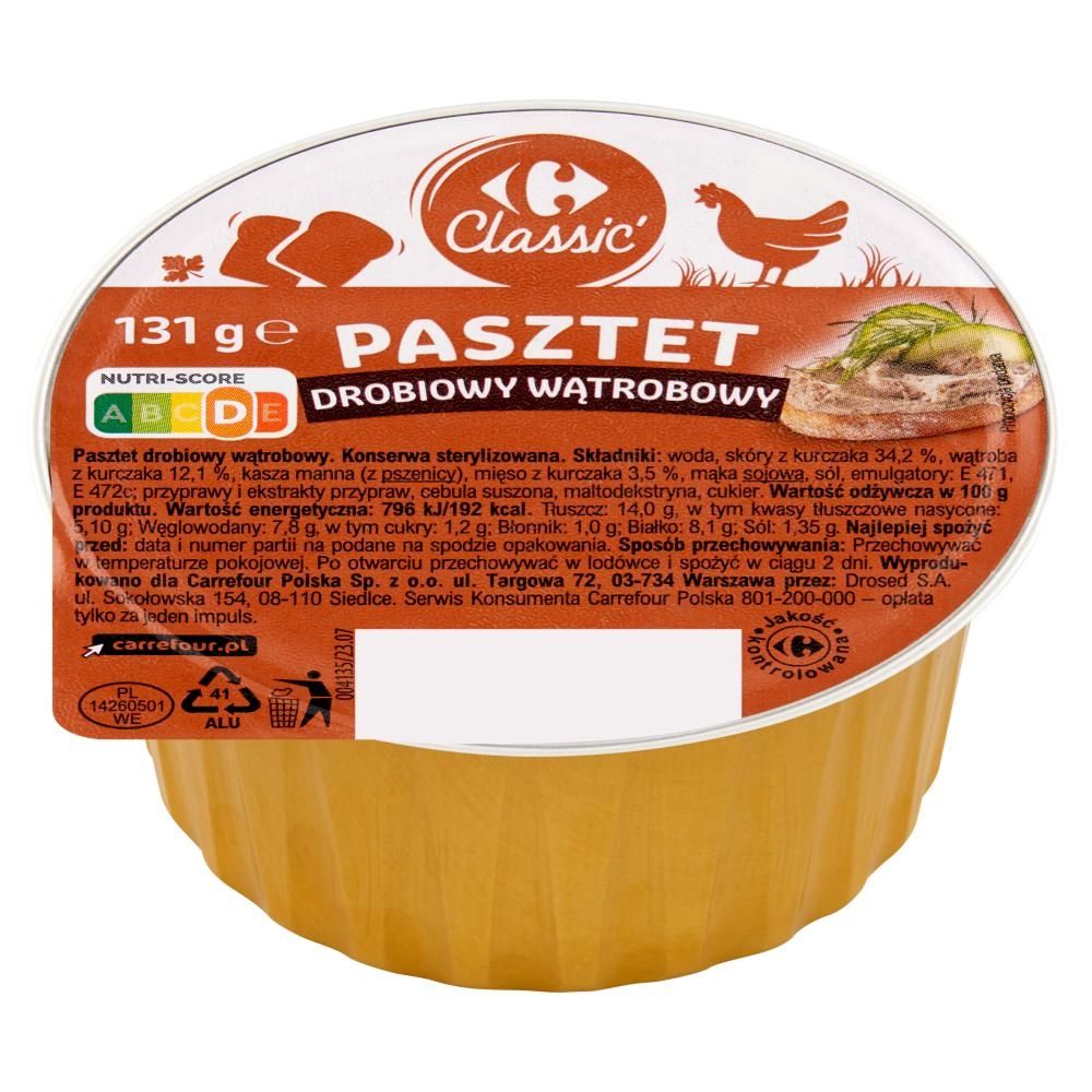 Carrefour Classic Pasztet drobiowy wątrobowy 131 g