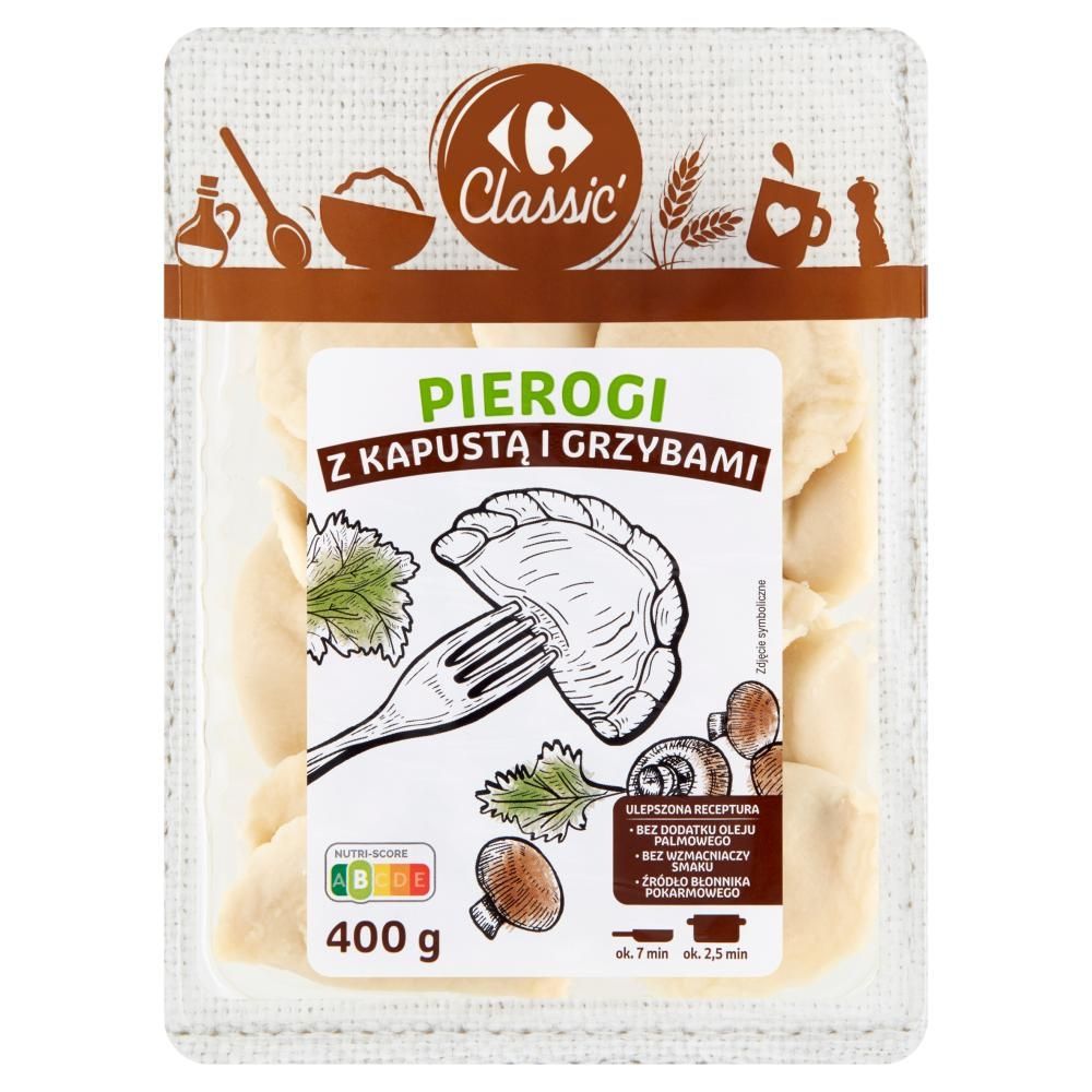 Carrefour Classic Pierogi z kapustą i grzybami 400 g