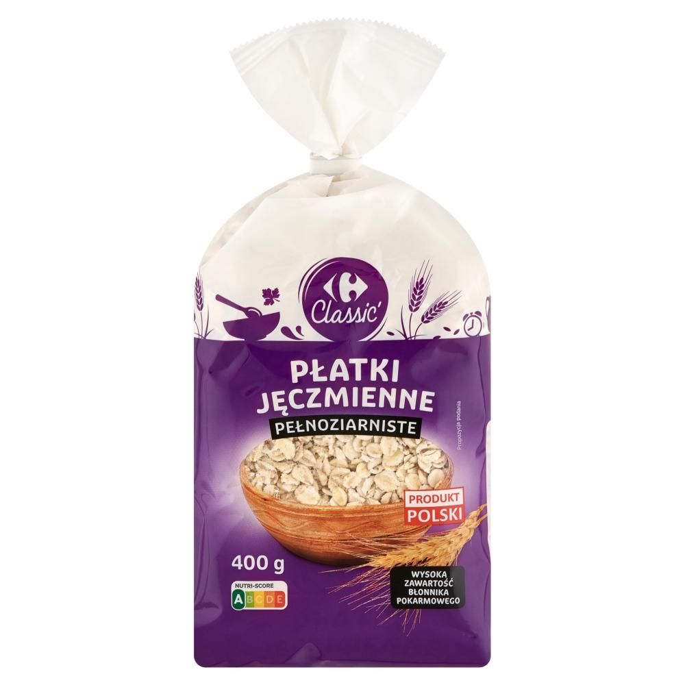 Carrefour Classic Płatki jęczmienne pełnoziarniste 400 g