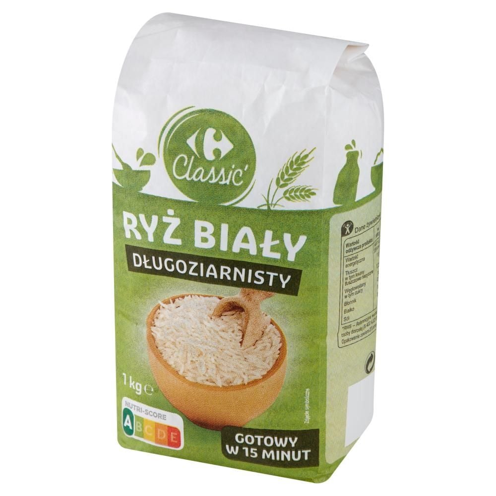 Carrefour Classic Ryż biały długoziarnisty 1 kg