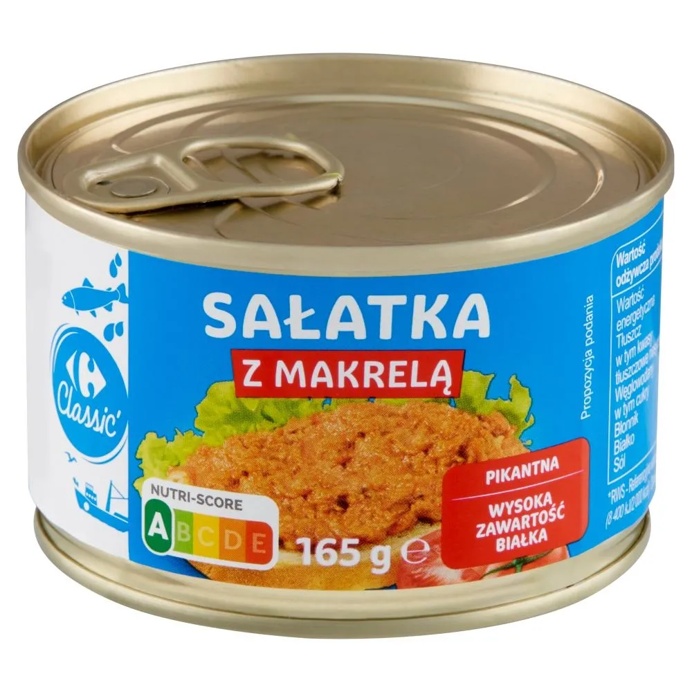 Carrefour Classic Sałatka z makrelą pikantna 165 g