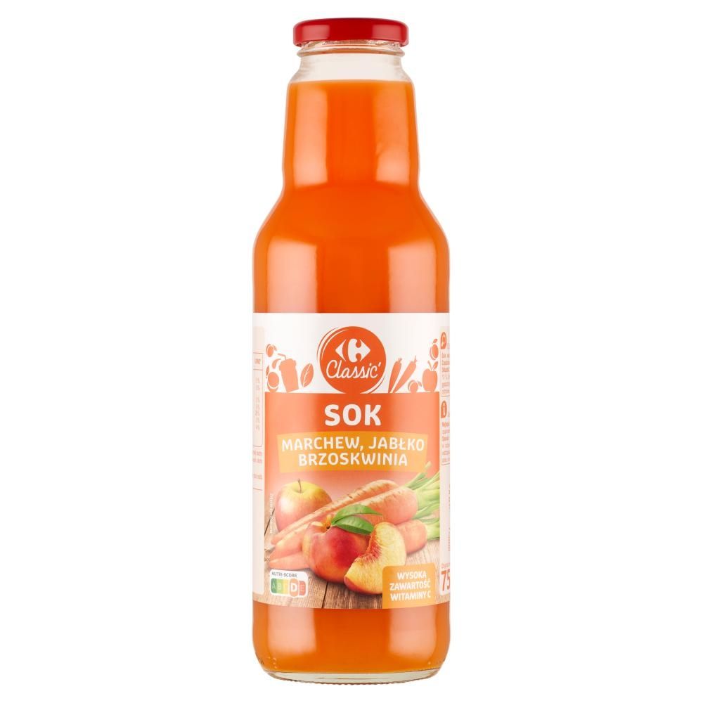 Carrefour Classic Sok marchew jabłko brzoskwinia 750 ml