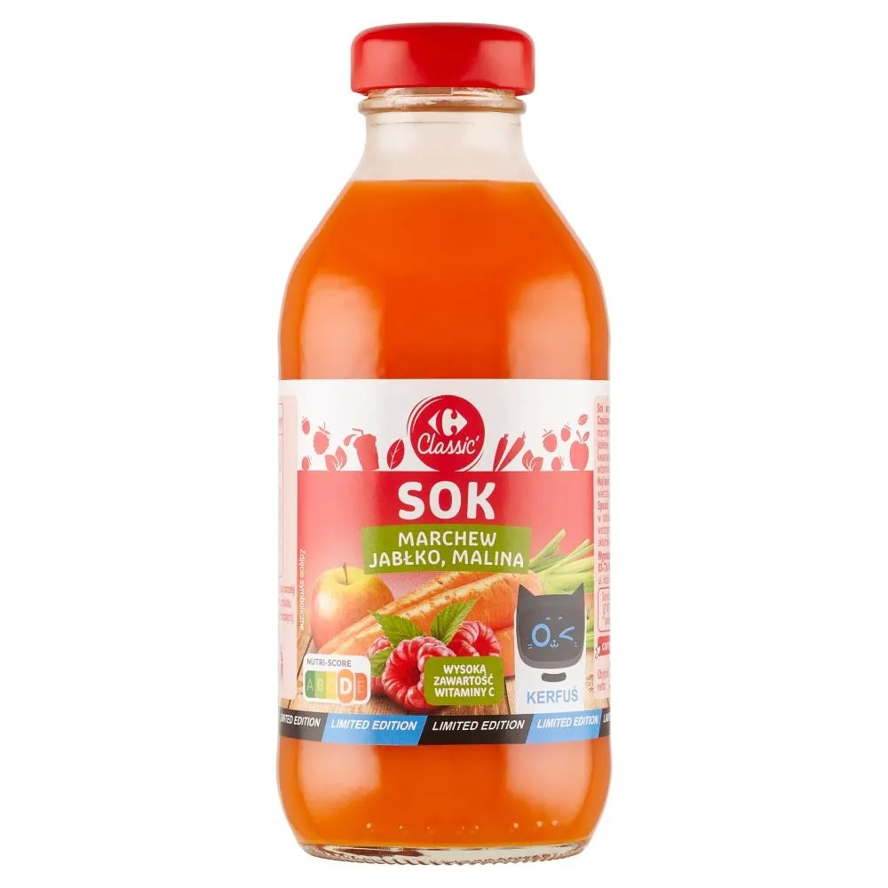 Carrefour Classic Sok marchew jabłko malina 330 ml