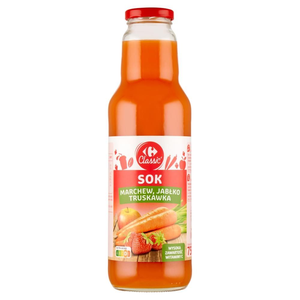 Carrefour Classic Sok marchew jabłko truskawka 750 ml