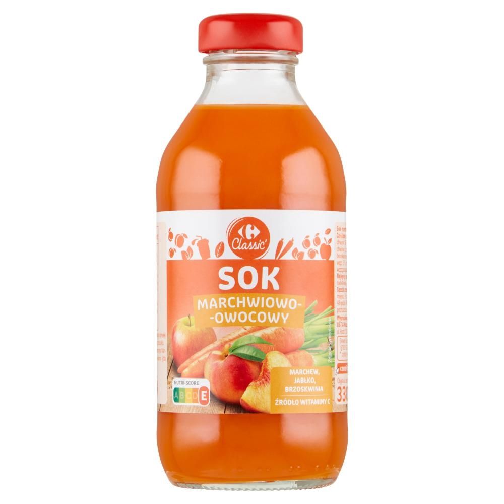 Carrefour Classic Sok marchwiowo-owocowy marchew jabłko brzoskwinia 330 ml