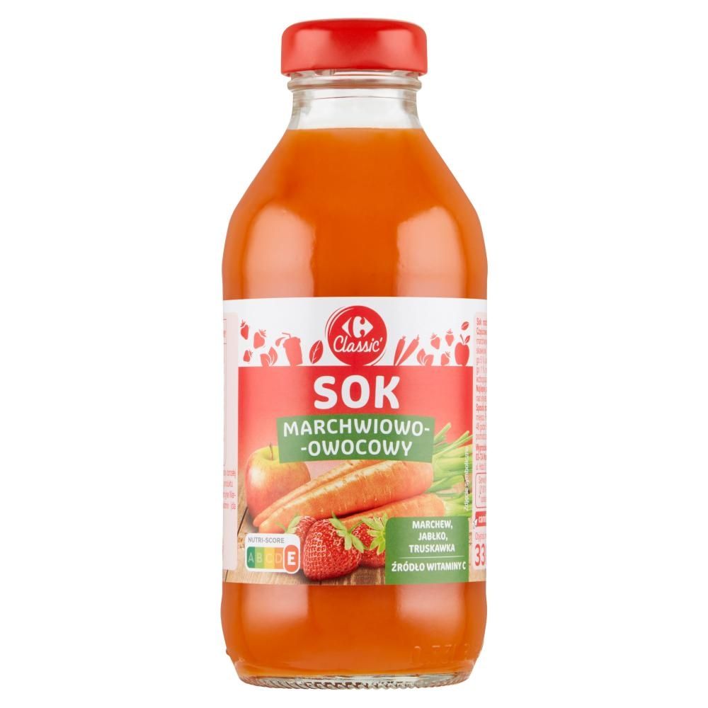 Carrefour Classic Sok marchwiowo-owocowy marchew jabłko truskawka 330 ml