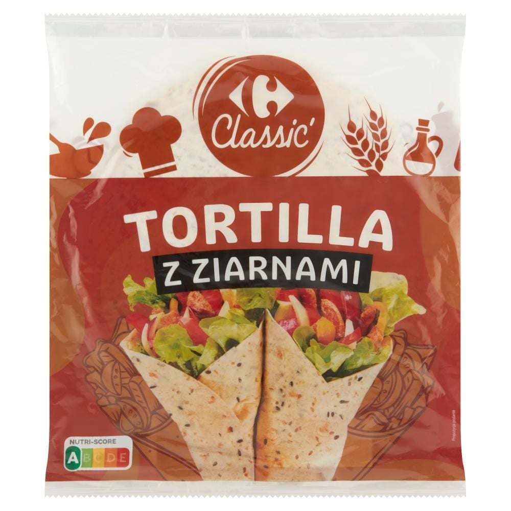 Carrefour Classic Tortilla z ziarnami 250 g (4 x 62,5 g)