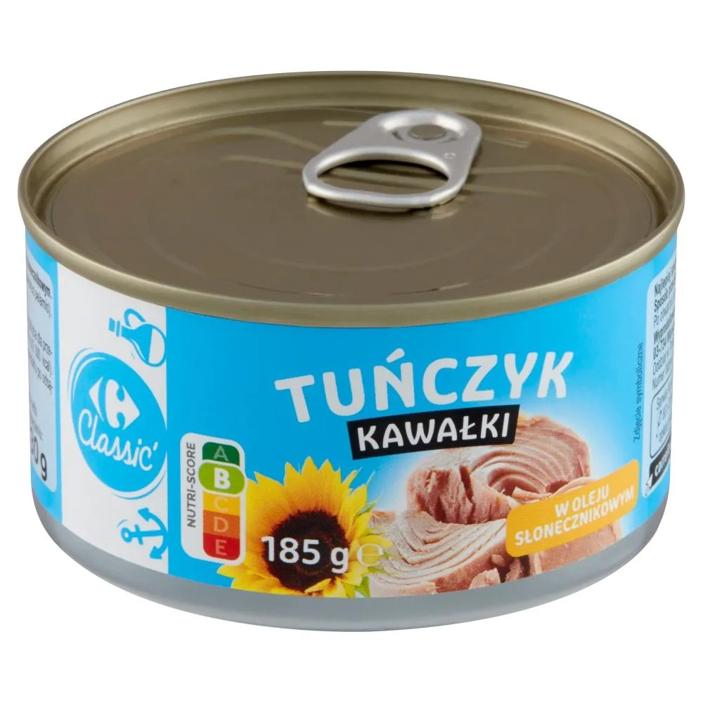 Carrefour Classic Tuńczyk kawałki w oleju słonecznikowym 185 g