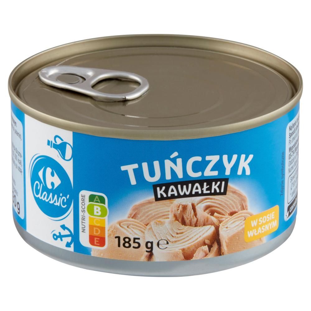 Carrefour Classic Tuńczyk kawałki w sosie własnym 185 g