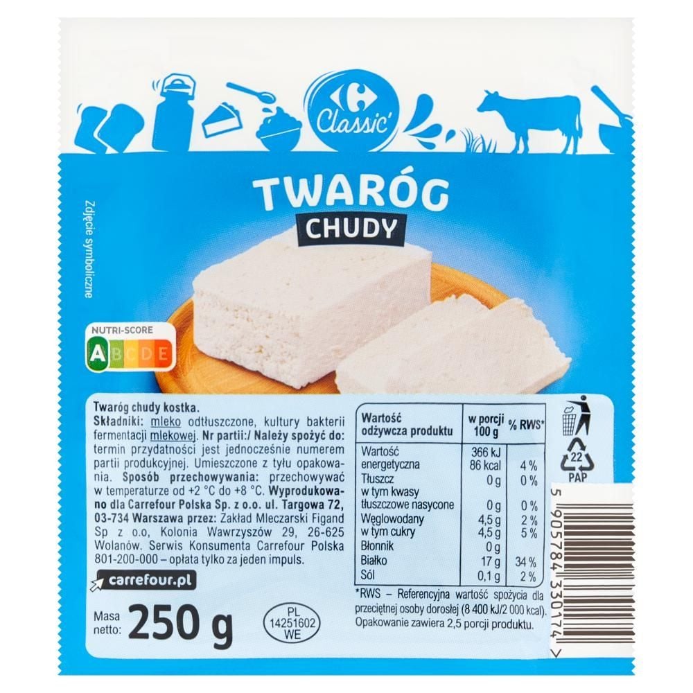 Carrefour Classic Twaróg chudy 250 g