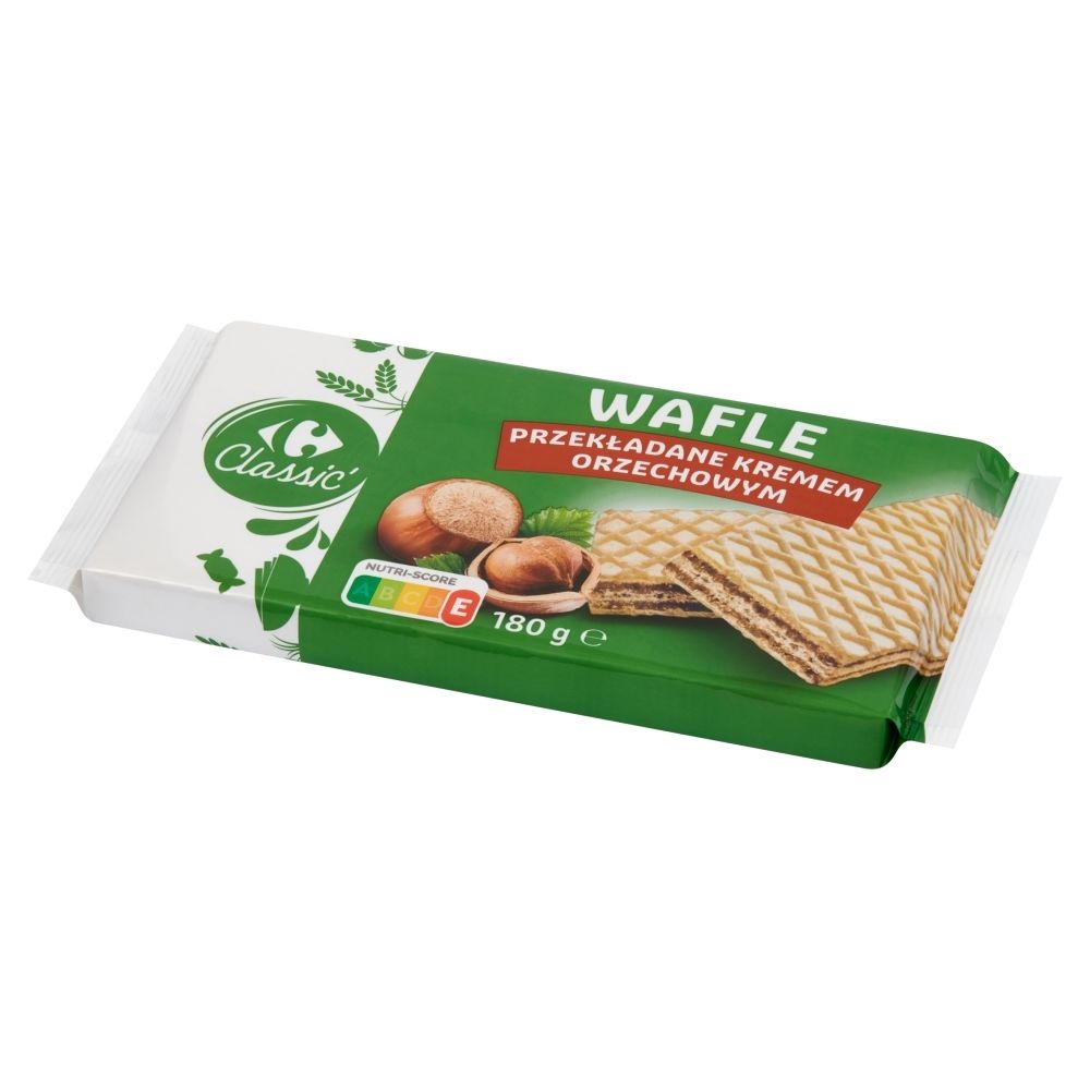 Carrefour Classic Wafle przekładne kremem orzechowym 180 g