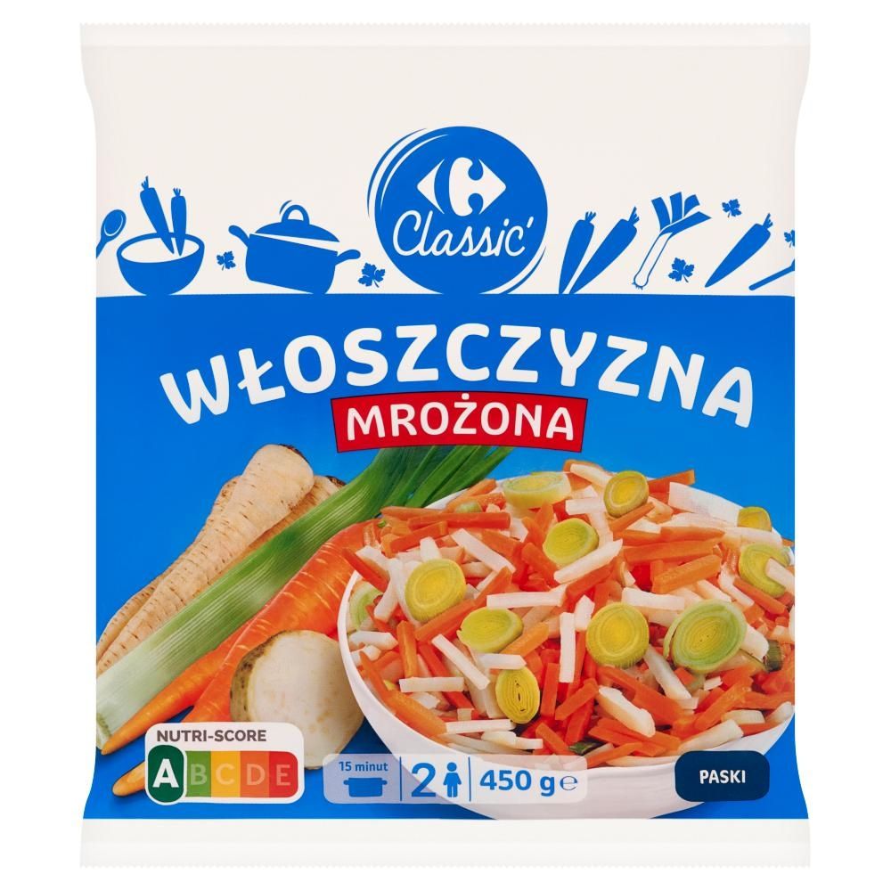 Carrefour Classic Włoszczyzna mrożona paski 450 g