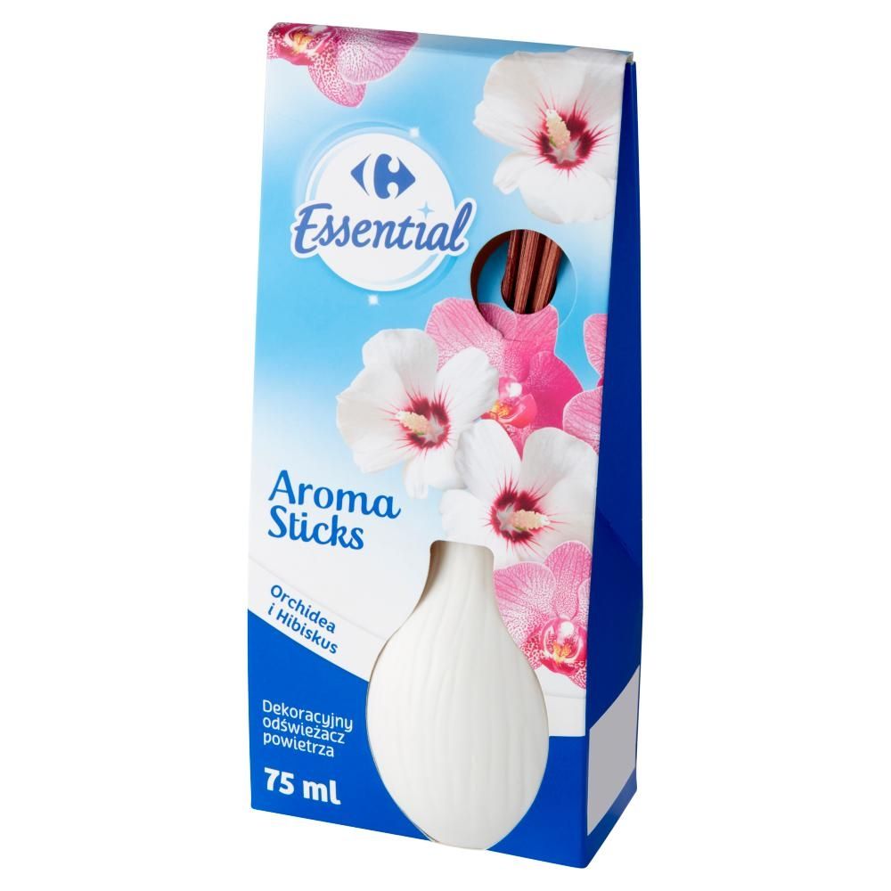 Carrefour Essential Aroma Sticks Dekoracyjny odświeżacz powietrza orchidea i hibiskus 75 ml