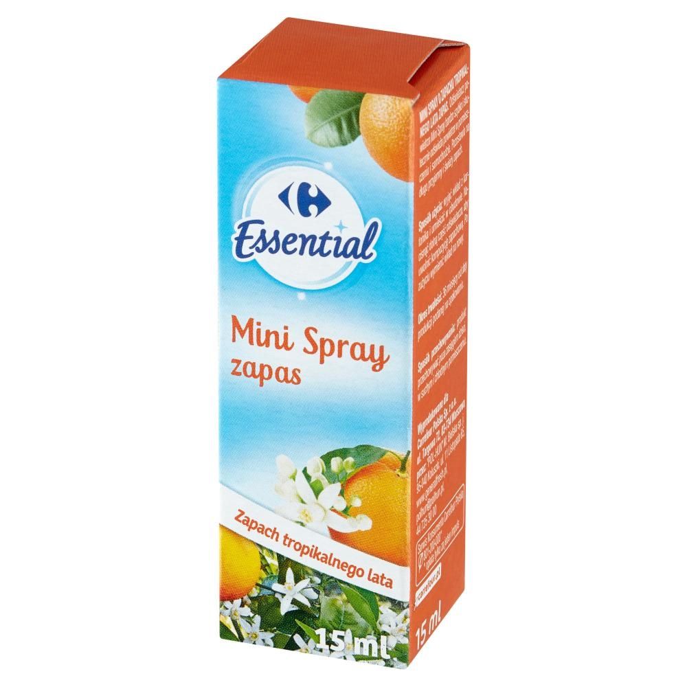 Carrefour Essential Mini Spray Odświeżacz zapas zapach tropikalnego lata 15 ml