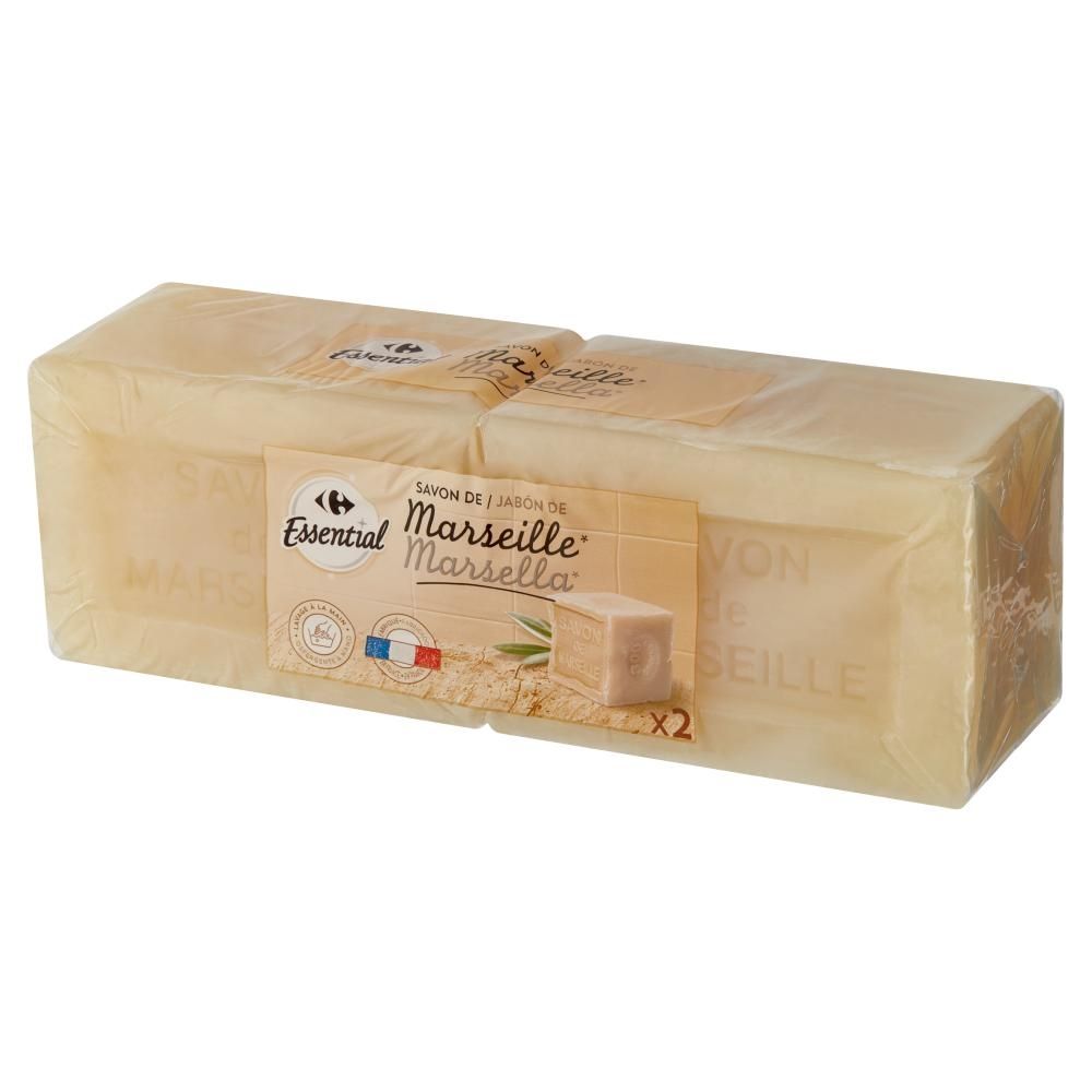 Carrefour Essential Mydło marsylskie pranie ręczne 2 x 400 g