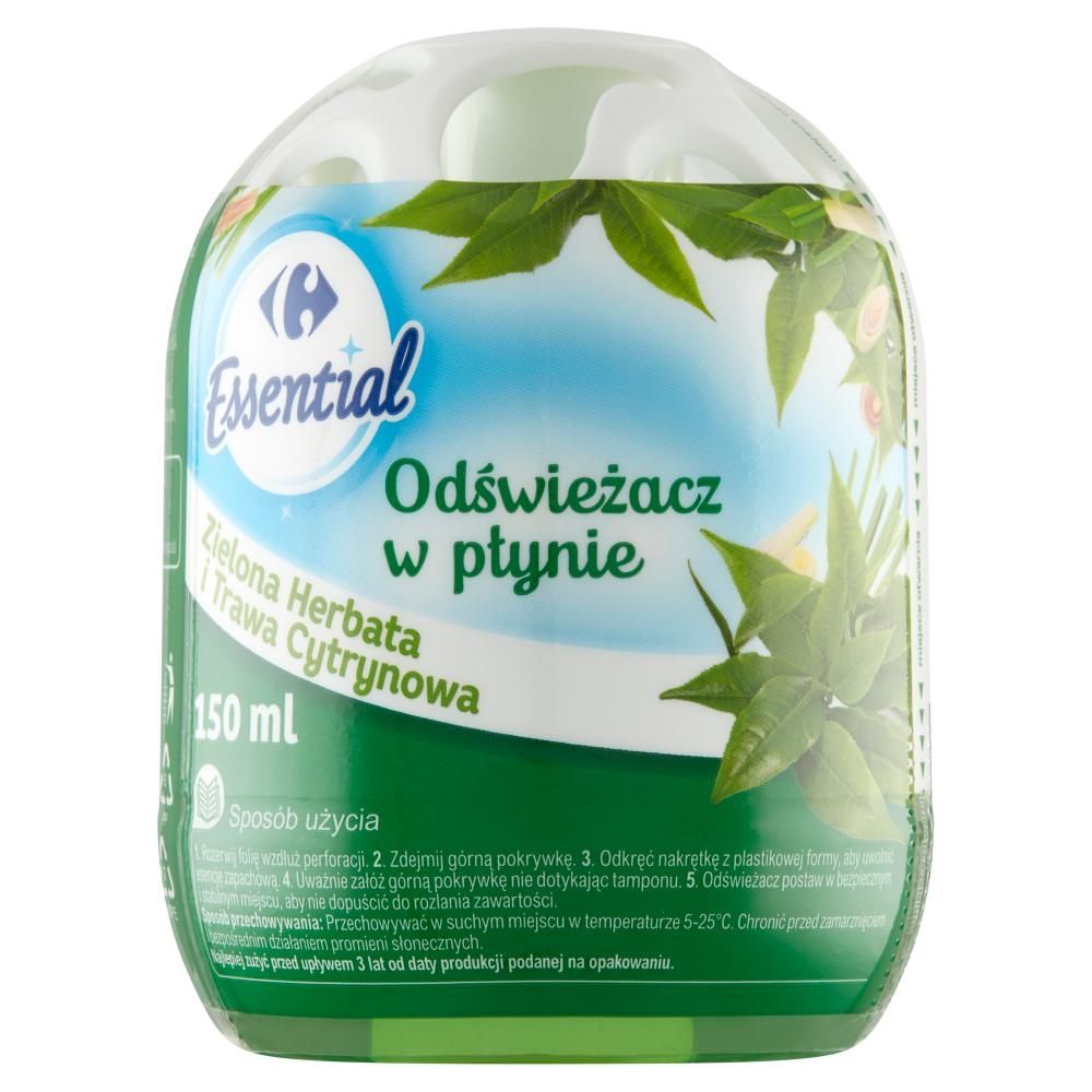 Carrefour Essential Odświeżacz w płynie zielona herbata i trawa cytrynowa 150 ml