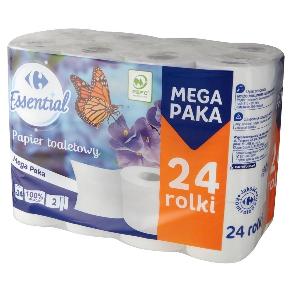 Carrefour Essential Papier toaletowy 24 rolki